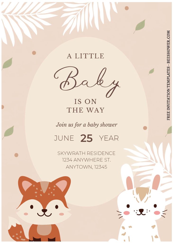 (Free Editable PDF) Adorable Summer Woodland Baby Shower Invitation Templates H