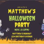 (Free Editable PDF) Halloween Night Vampirina Baby Shower Invitation Templates A