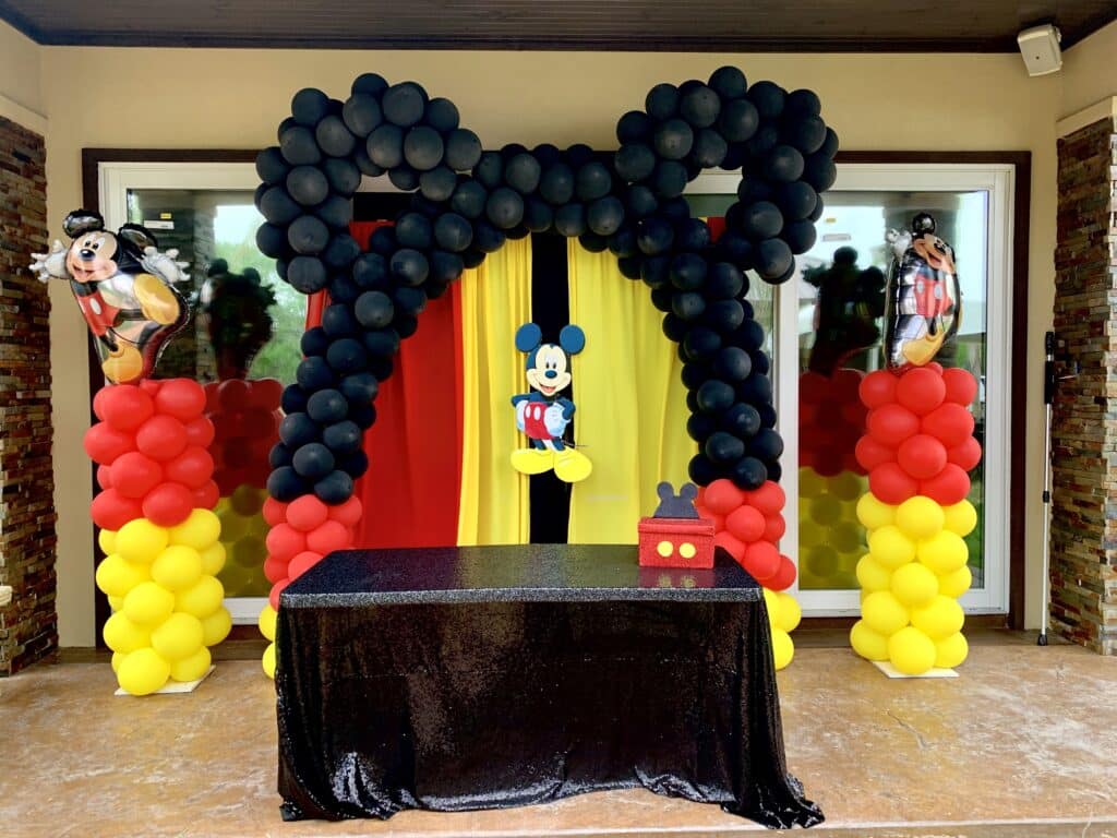 Red Yellow And Black Mickey Mouse Balloon Arch