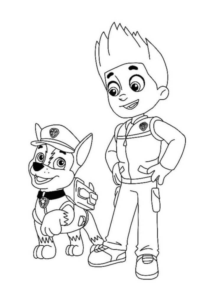 Chase and Ryder Coloring Page Template