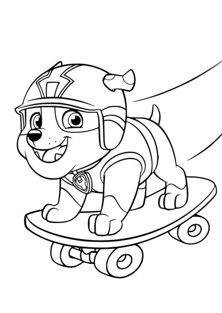 Rubble paw patrol coloring page