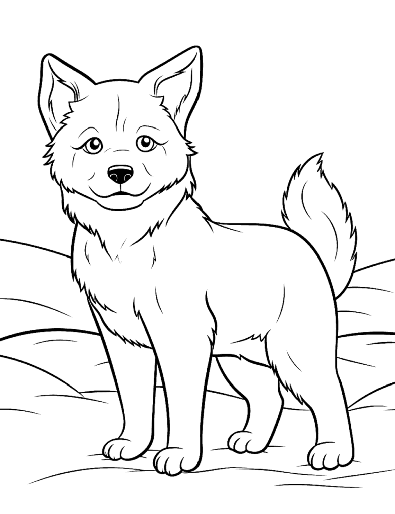 Puppy Coloring Page Template