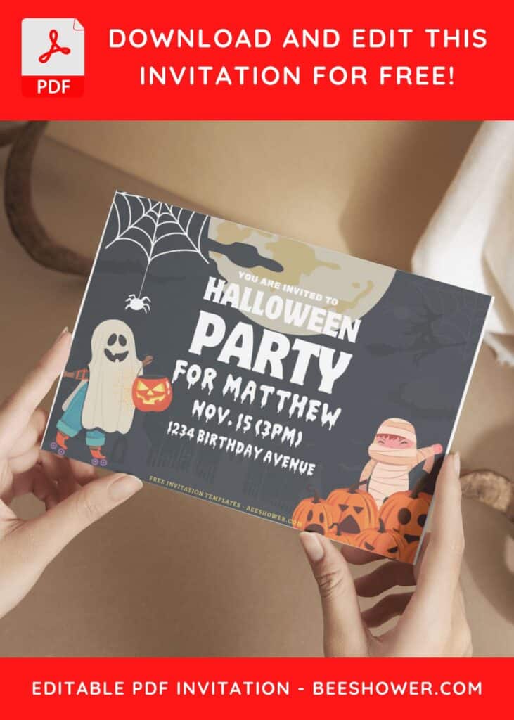 (Free Editable PDF) Spooky Mummy Baby Shower Invitation Templates E