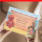 (Free Editable PDF) Dora The Explorer Hawaiian Adventure Baby Shower Invitation h