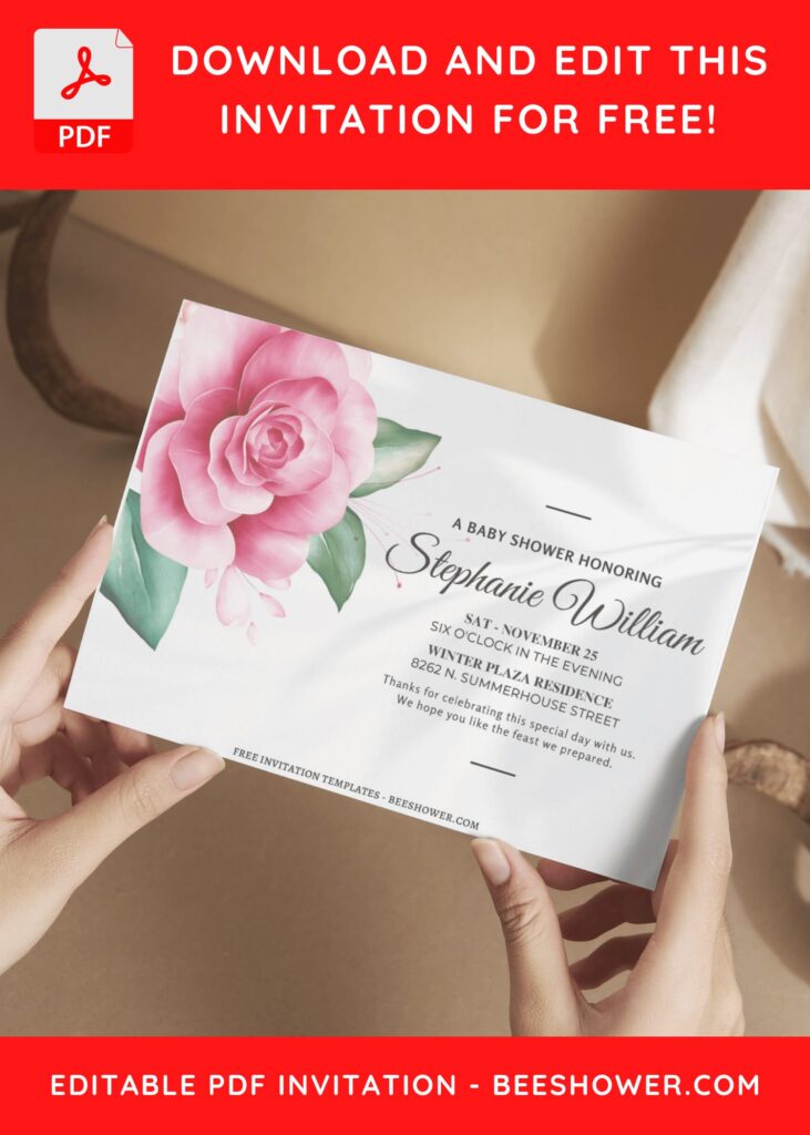 (Free Editable PDF) Effortlessly Beautiful Boho Floral Baby Shower Invitation Templates E