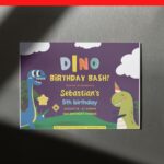 (Free Editable PDF) Fun Dino Baby Shower Invitation Templates G
