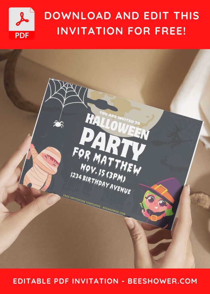 (Free Editable PDF) Spooky Mummy Baby Shower Invitation Templates G