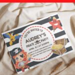 (Free Editable PDF) Watercolor Pirate Baby Shower Invitation Templates D
