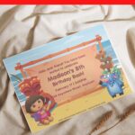 (Free Editable PDF) Dora The Explorer Hawaiian Adventure Baby Shower Invitation d