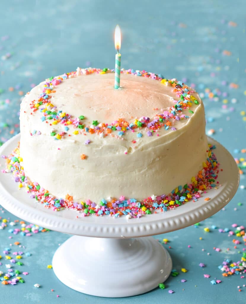 Simple buttercream Vanilla Birthday Cake