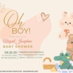 (Free Editable PDF) Delightful Cuddly Bear Baby Shower Invitation Templates A