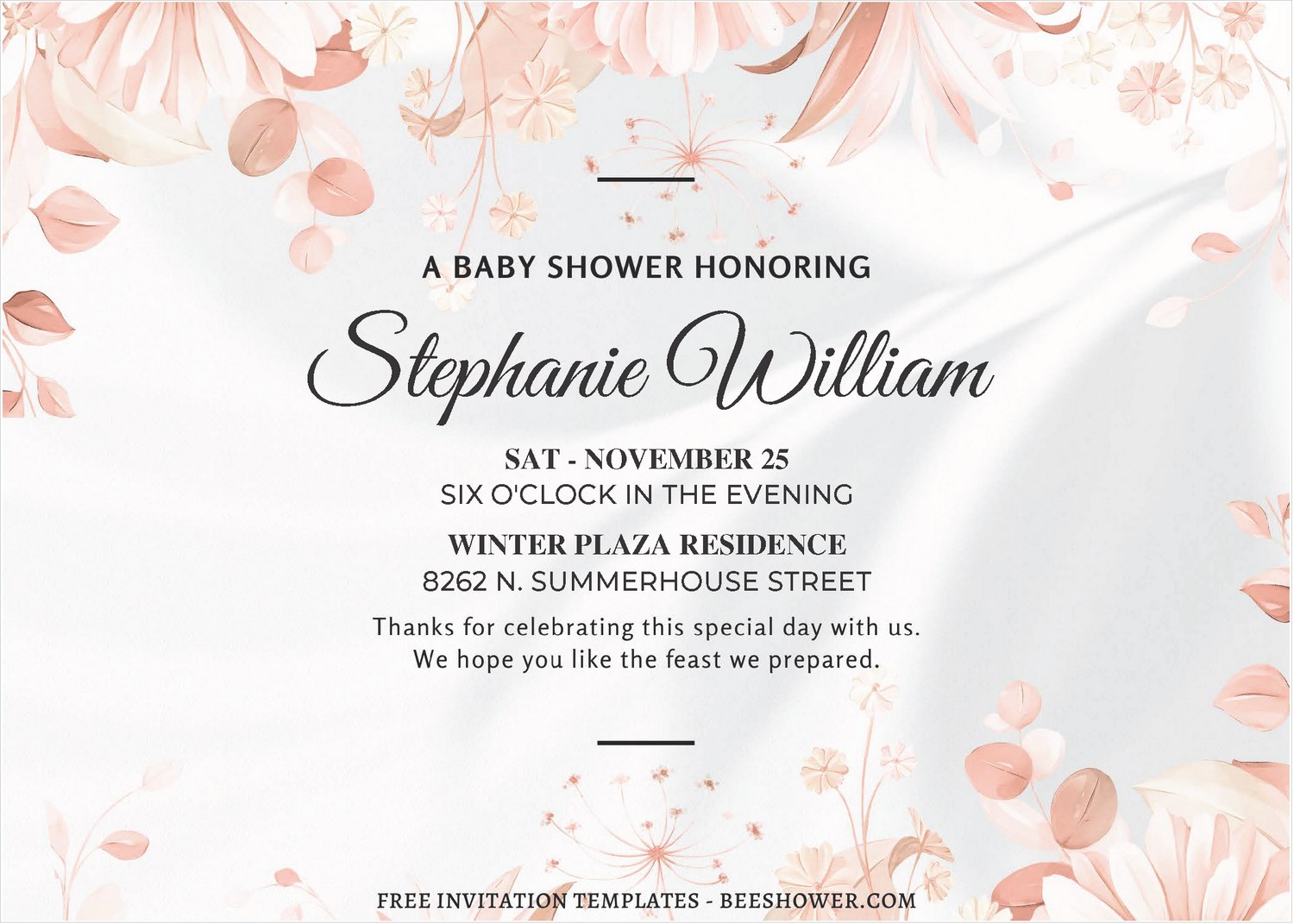 (Free Editable PDF) Effortlessly Beautiful Boho Floral Baby Shower Invitation Templates A