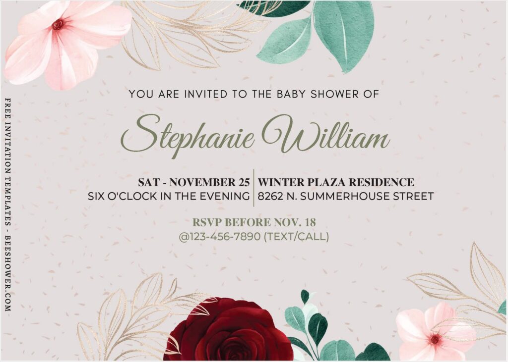 (Free Editable PDF) In Full Blooms Baby Shower Invitation Templates J