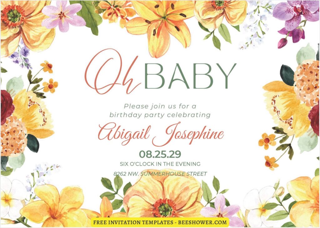 (Free Editable PDF) Elegant Rustic Garden Baby Shower Invitation Templates J