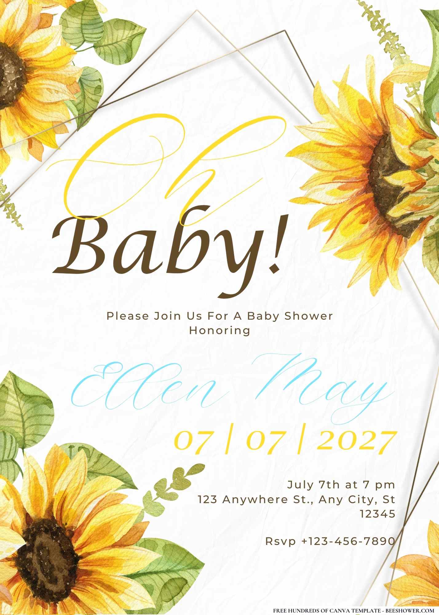 A Bundle of Sunshine Baby Shower Invitation