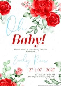 A Rose in Bloom Baby Shower Invitation