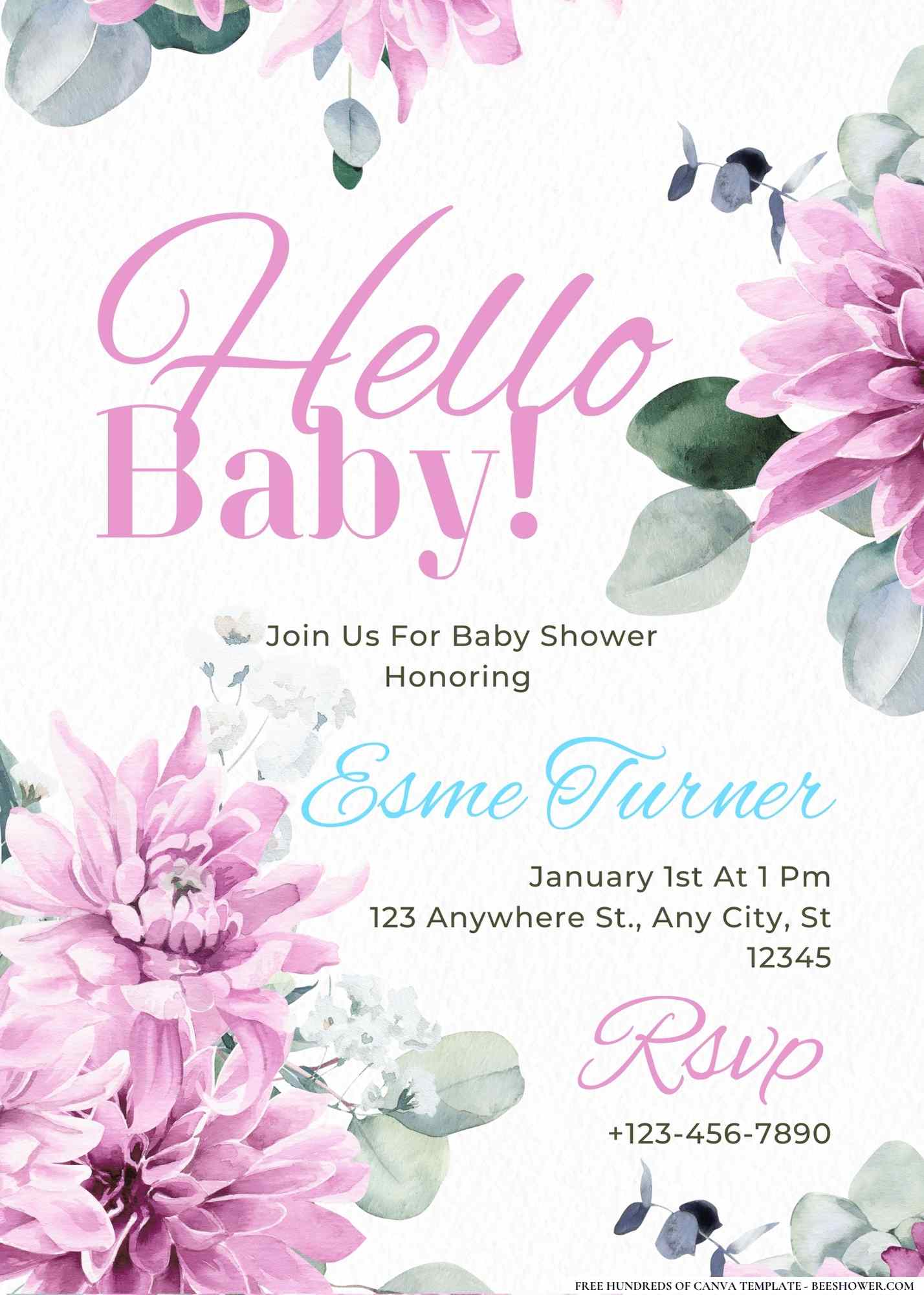 Baby's Breath and Bliss Baby Shower Invitation