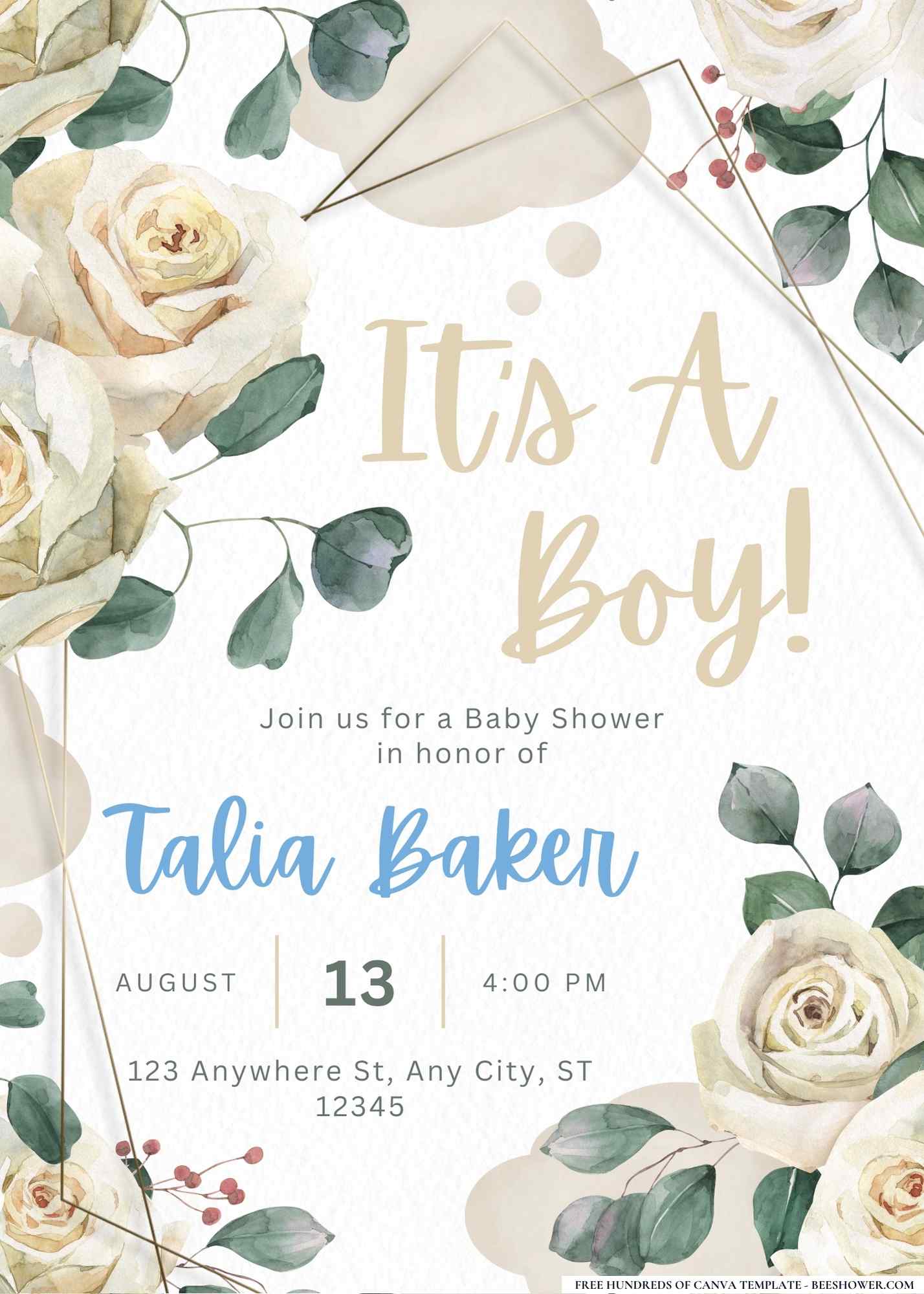 Blooms and Baby Talk Baby Shower Invitation