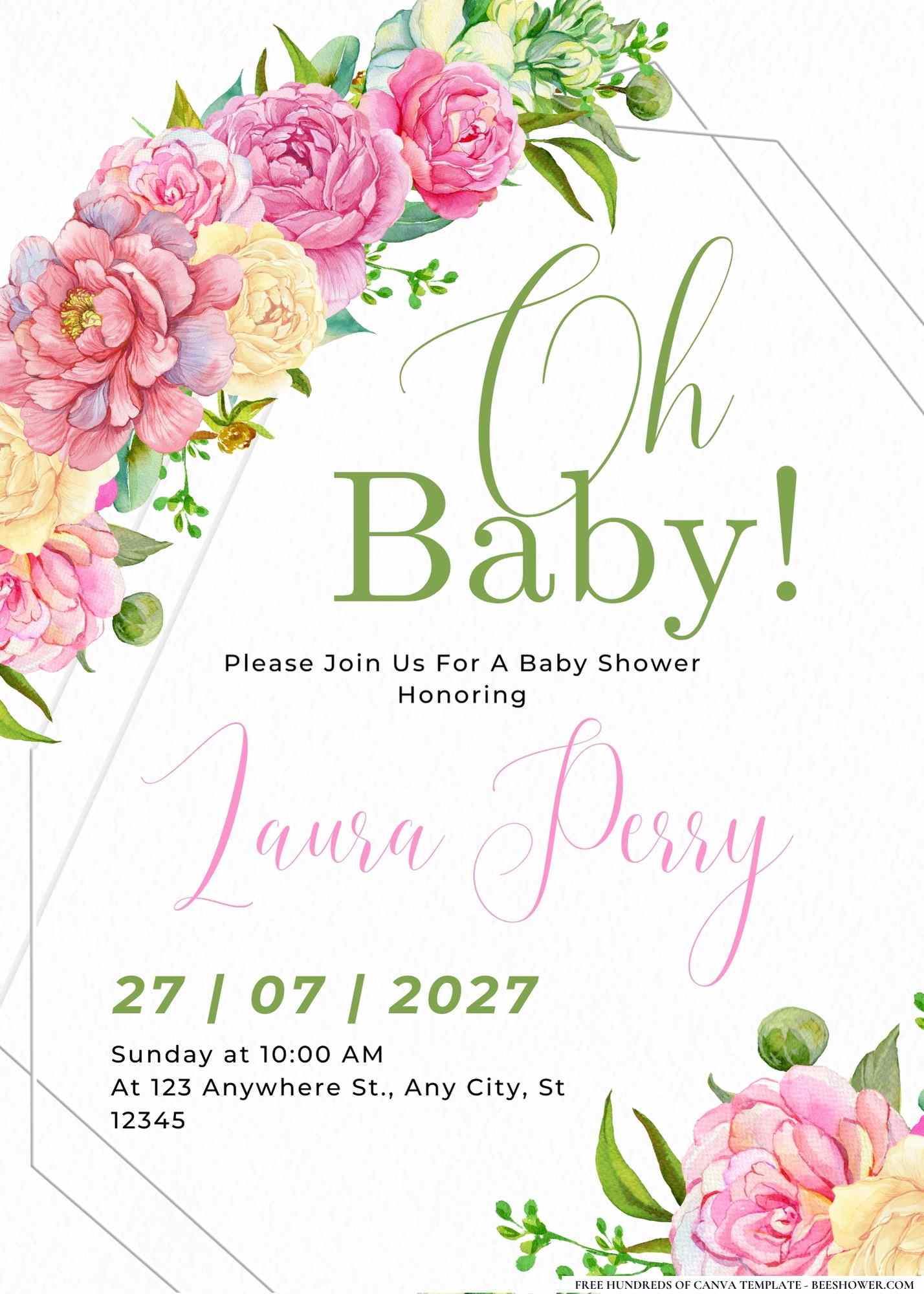 Blooms of Babyhood Baby Shower Invitation