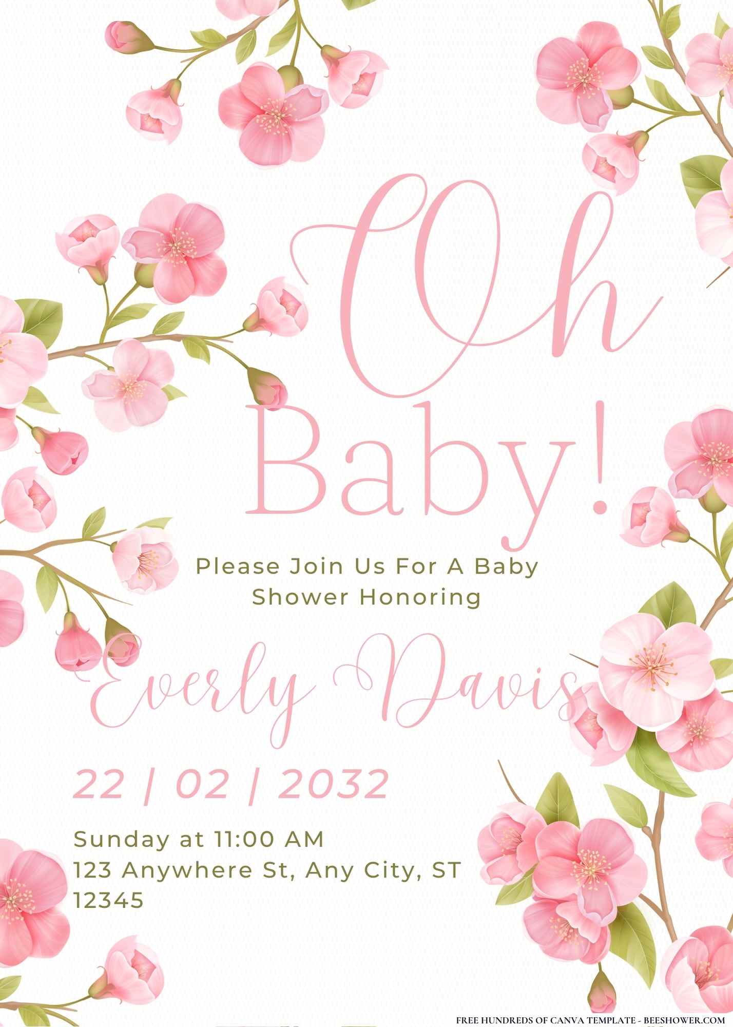 Blossom in Bloom Baby Shower Invitation