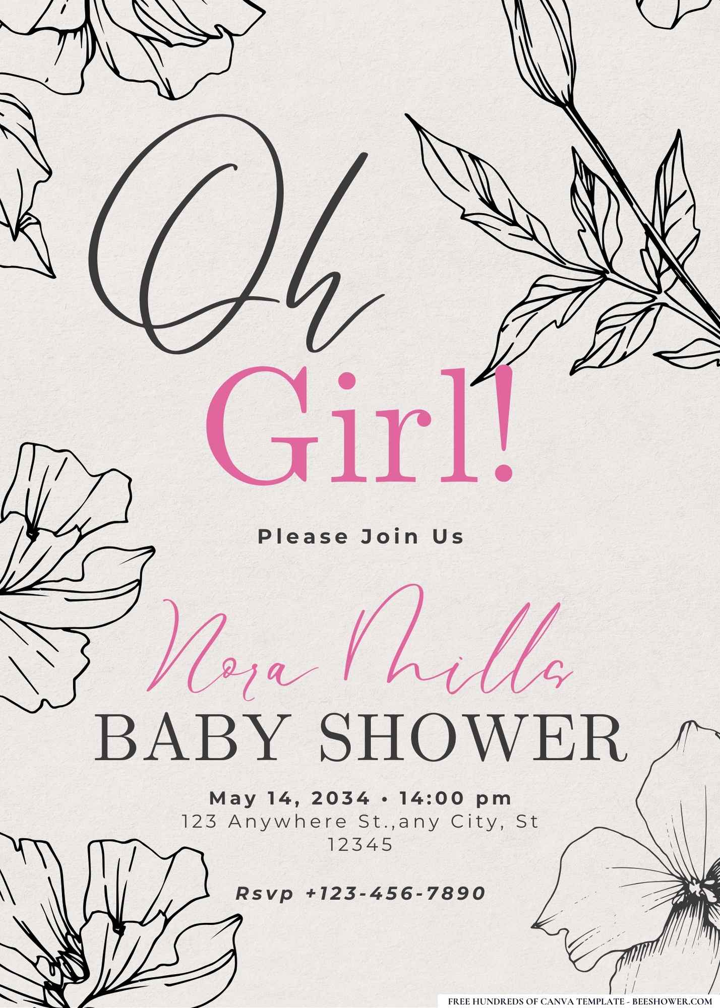 Botanical Baby Shower Invitation