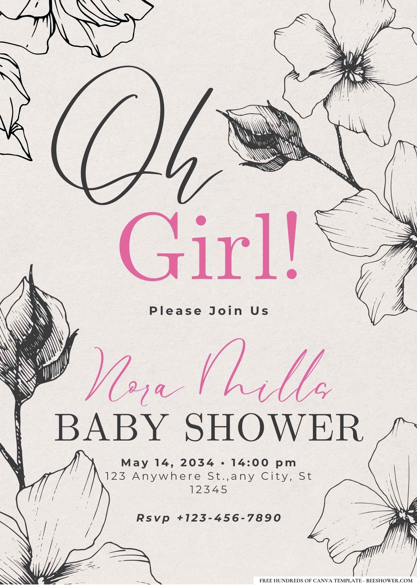 Botanical Baby Shower Invitation