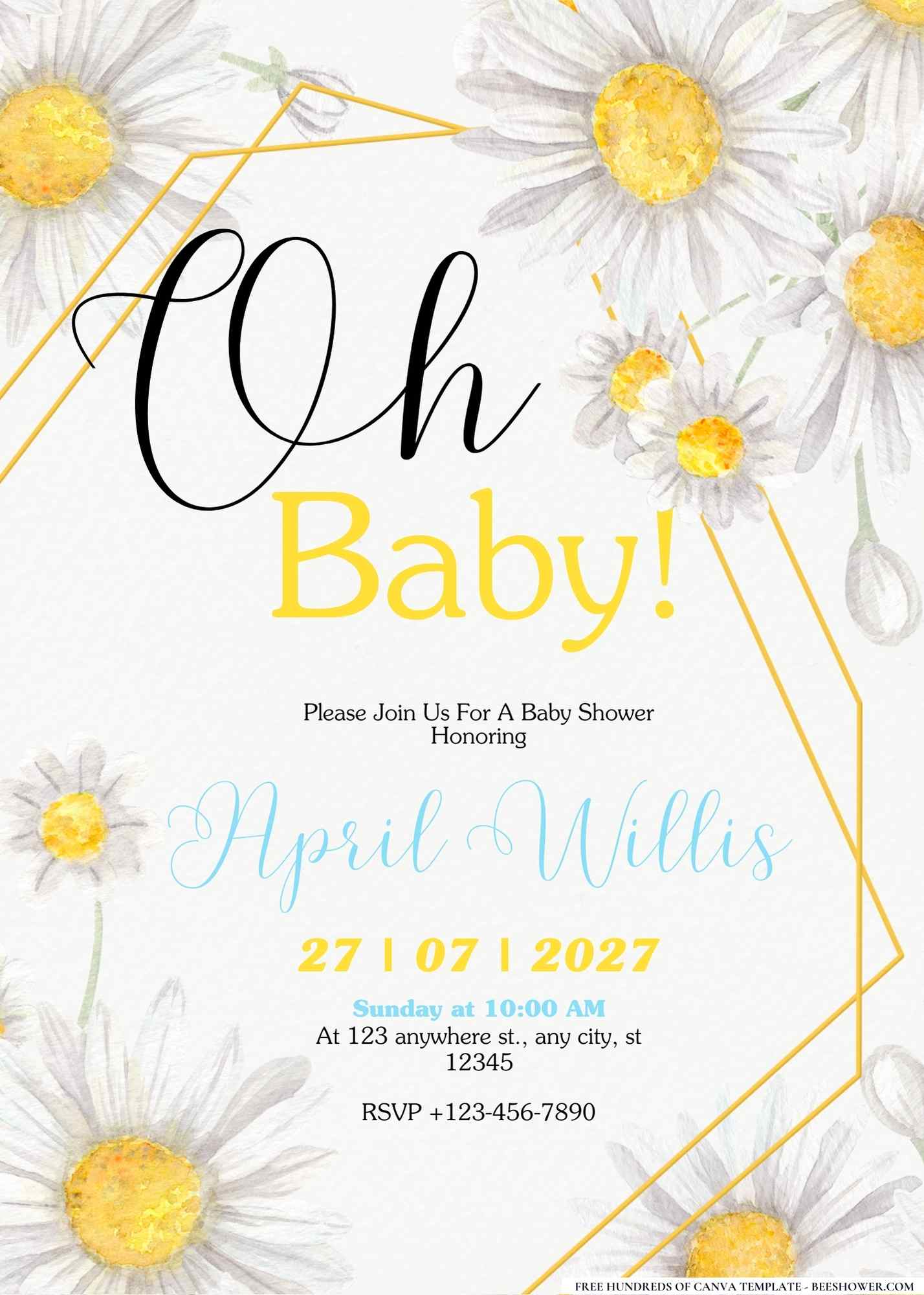 Daisy Chains of Delight Baby Shower Invitation