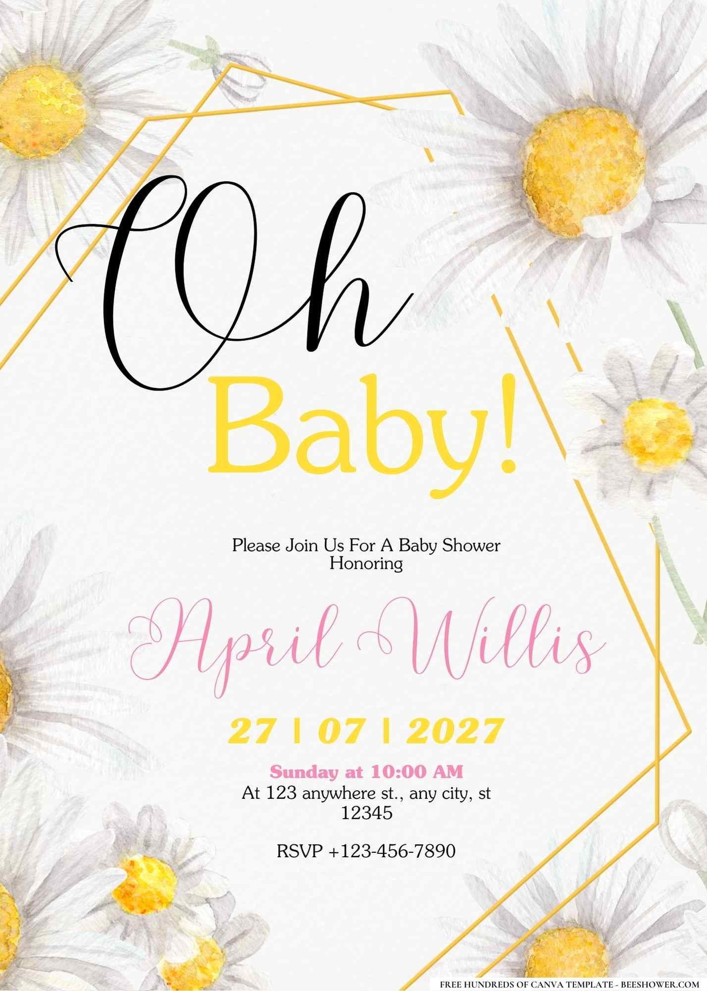 Daisy Chains of Delight Baby Shower Invitation