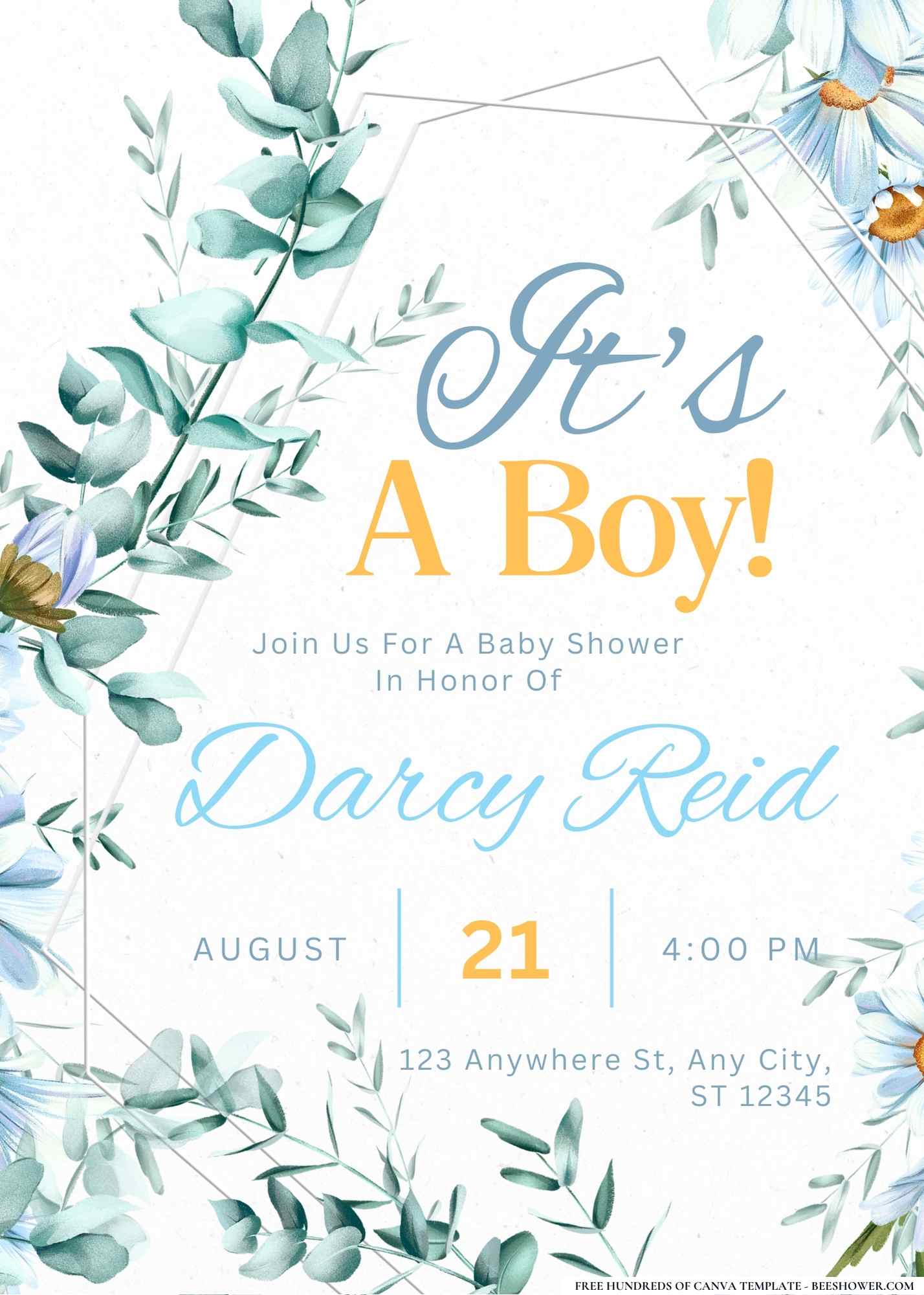 Daisy Dreams Unveiled Baby Shower Invitation