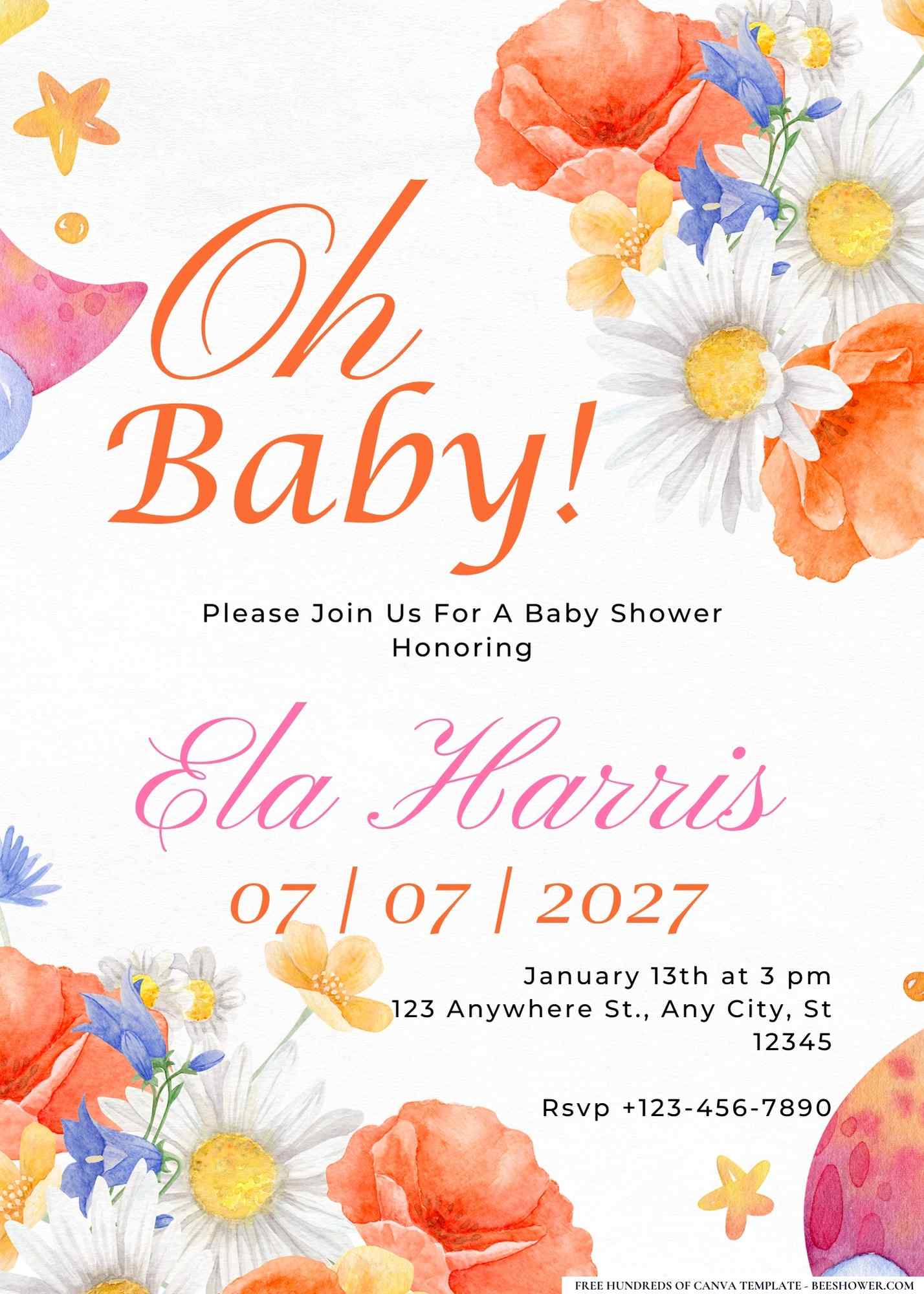 Daisy Dreams and Delights Baby Shower Invitation