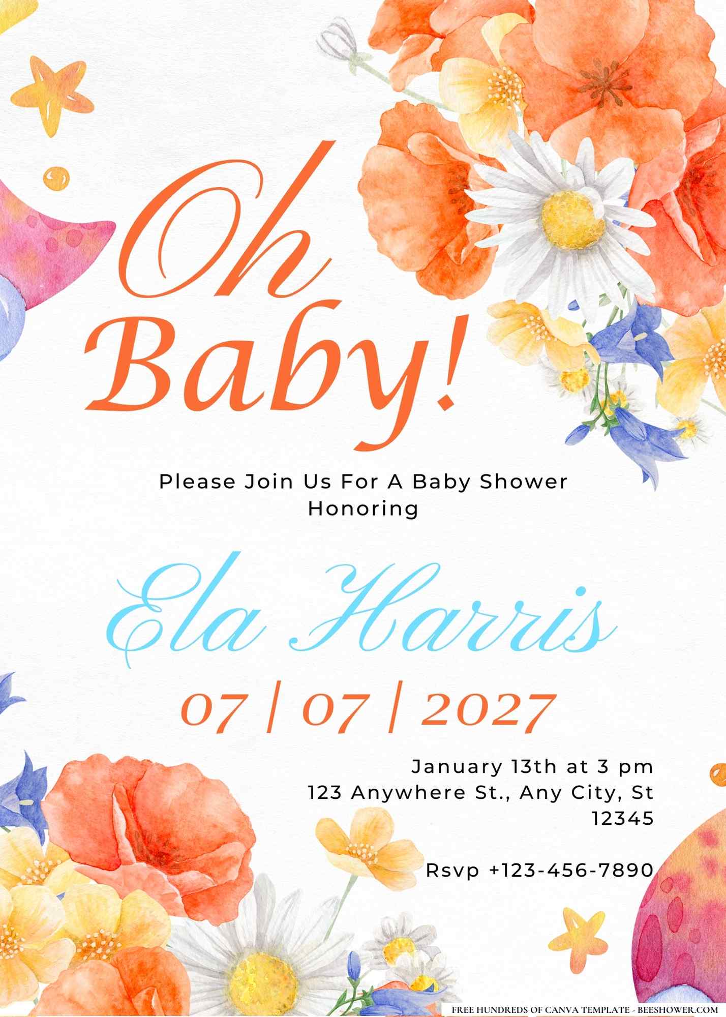 Daisy Dreams and Delights Baby Shower Invitation