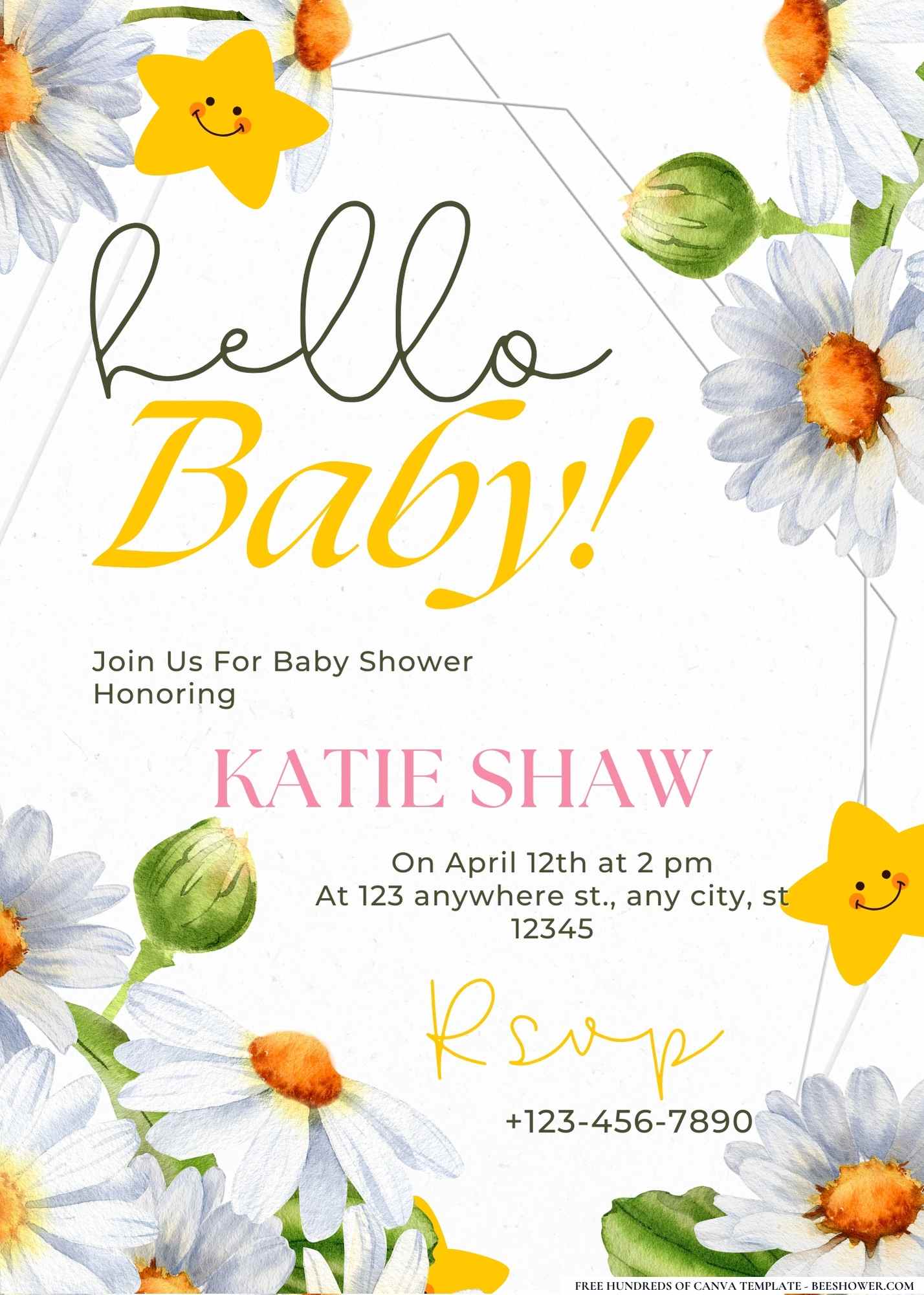 Daisy's Little Debut Baby Shower Invitation