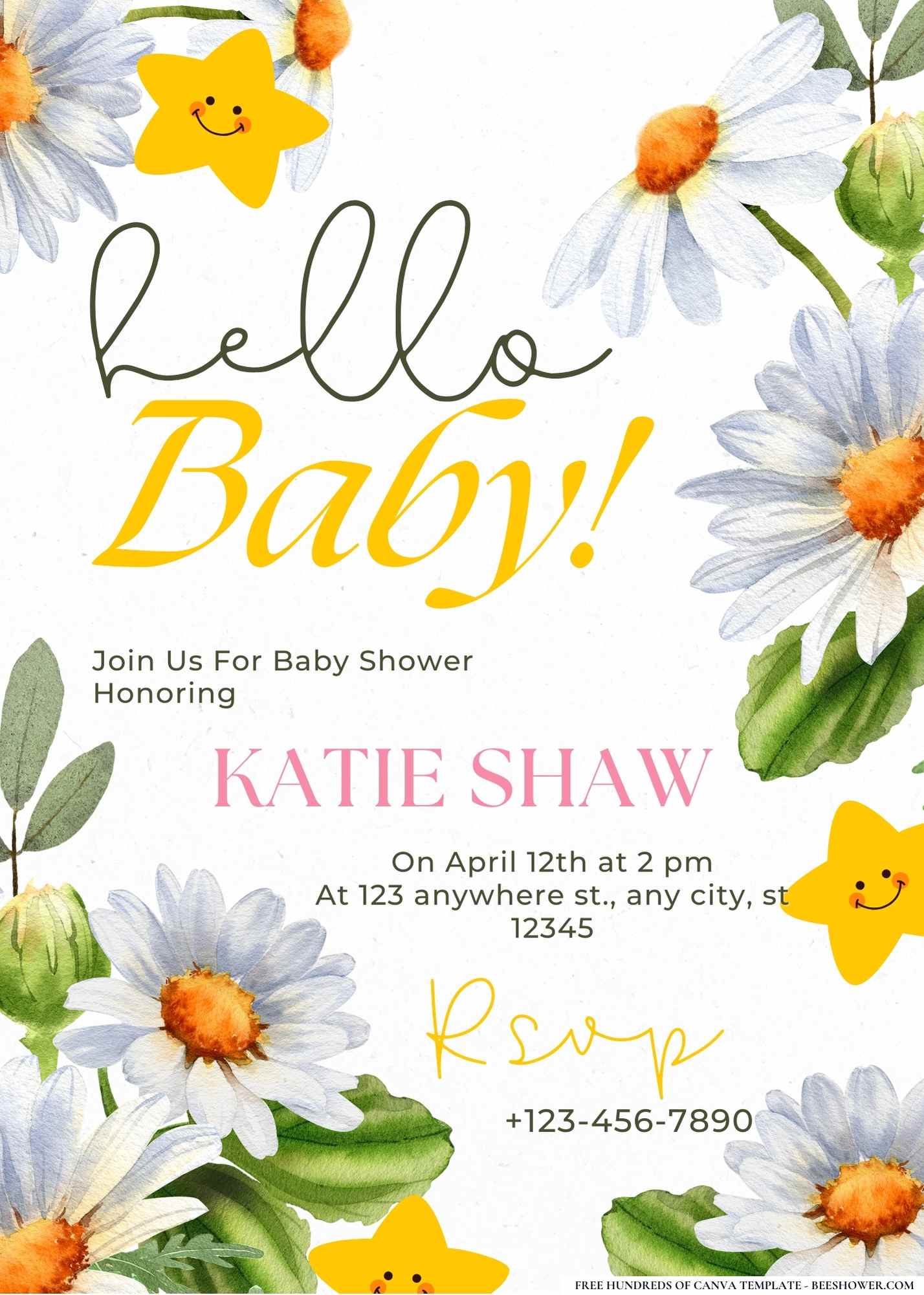 Daisy's Little Debut Baby Shower Invitation