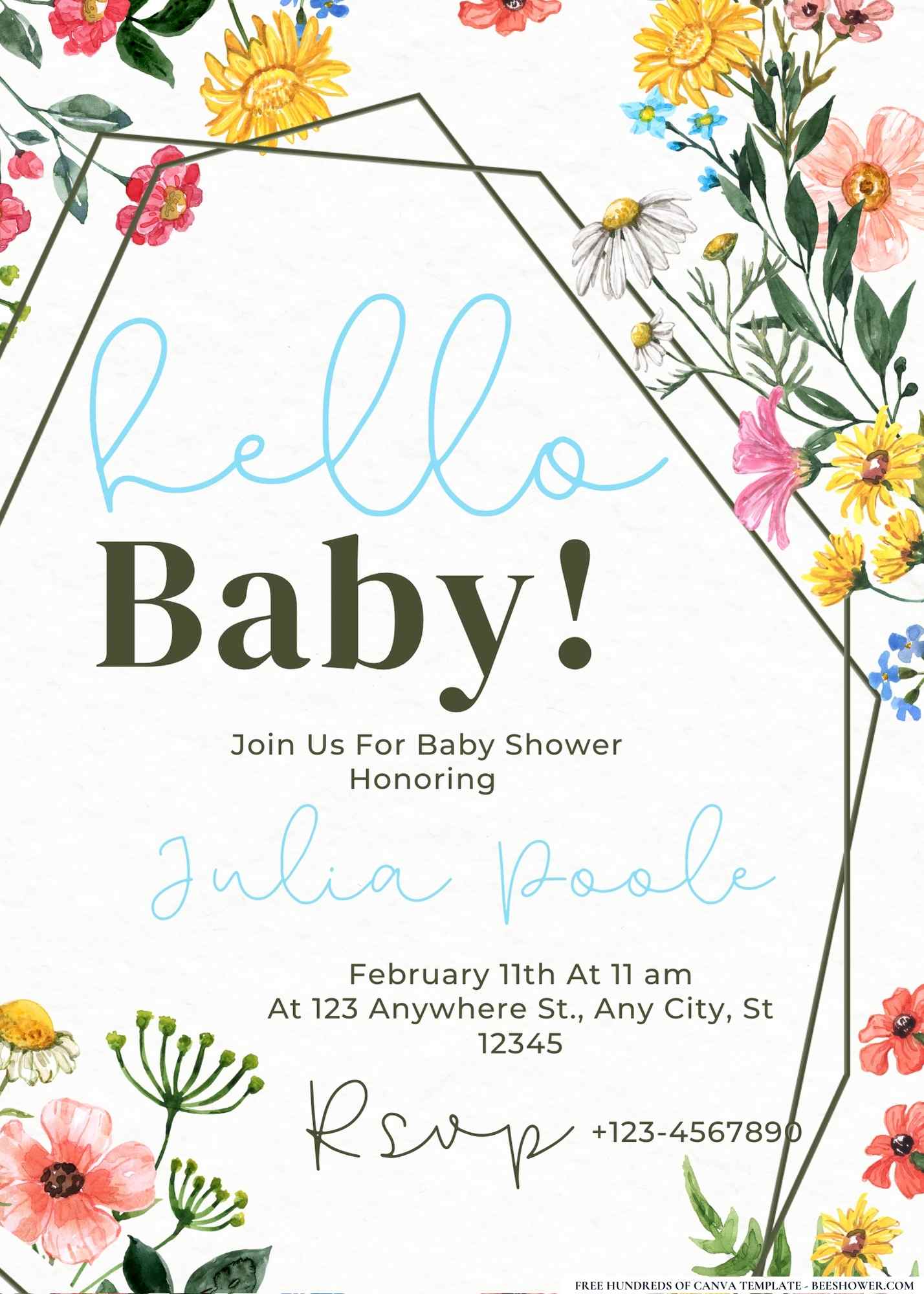 Enchanted Wildflower Baby Shower Invitation