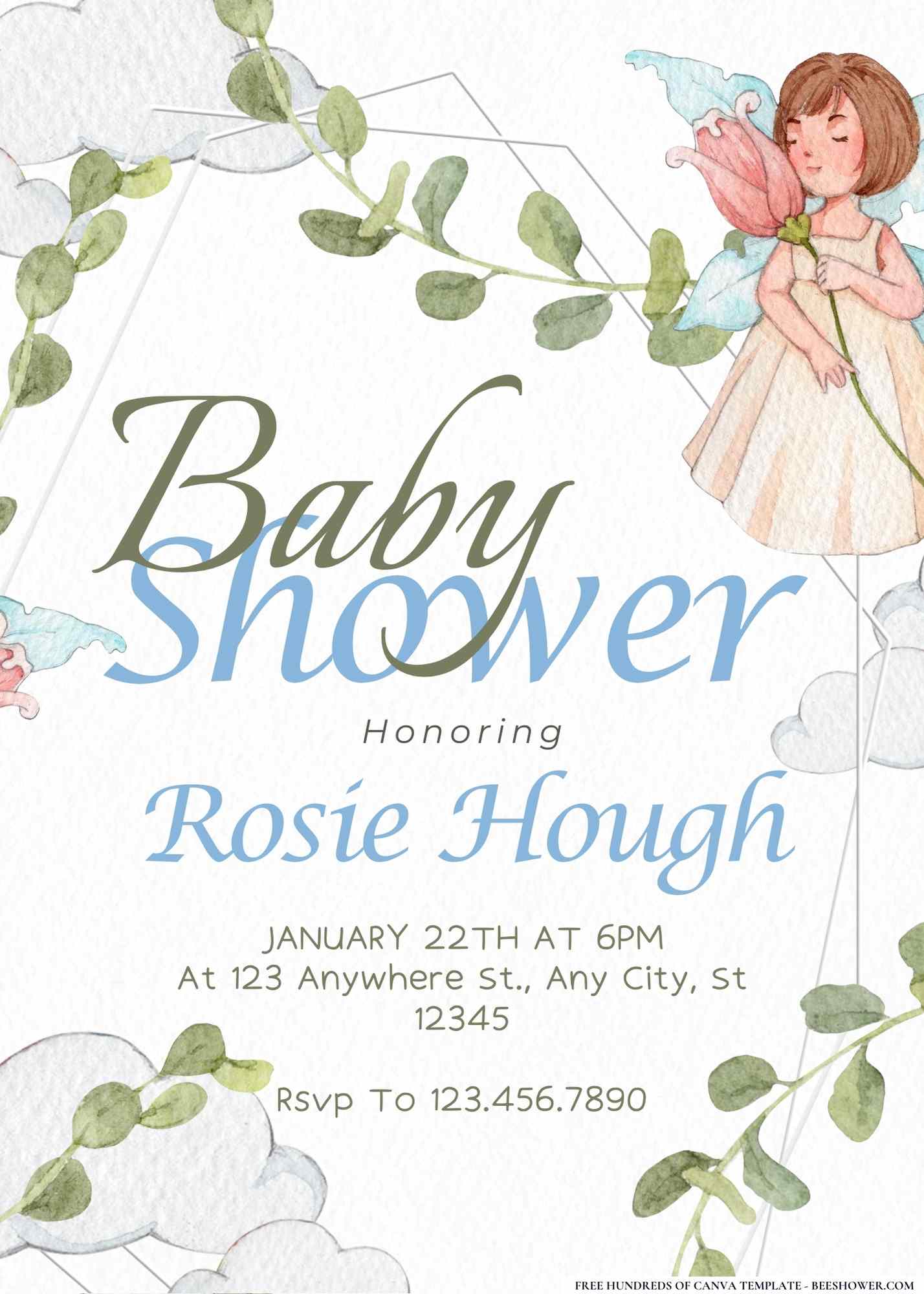 Floral Fairytale Baby Shower Invitation