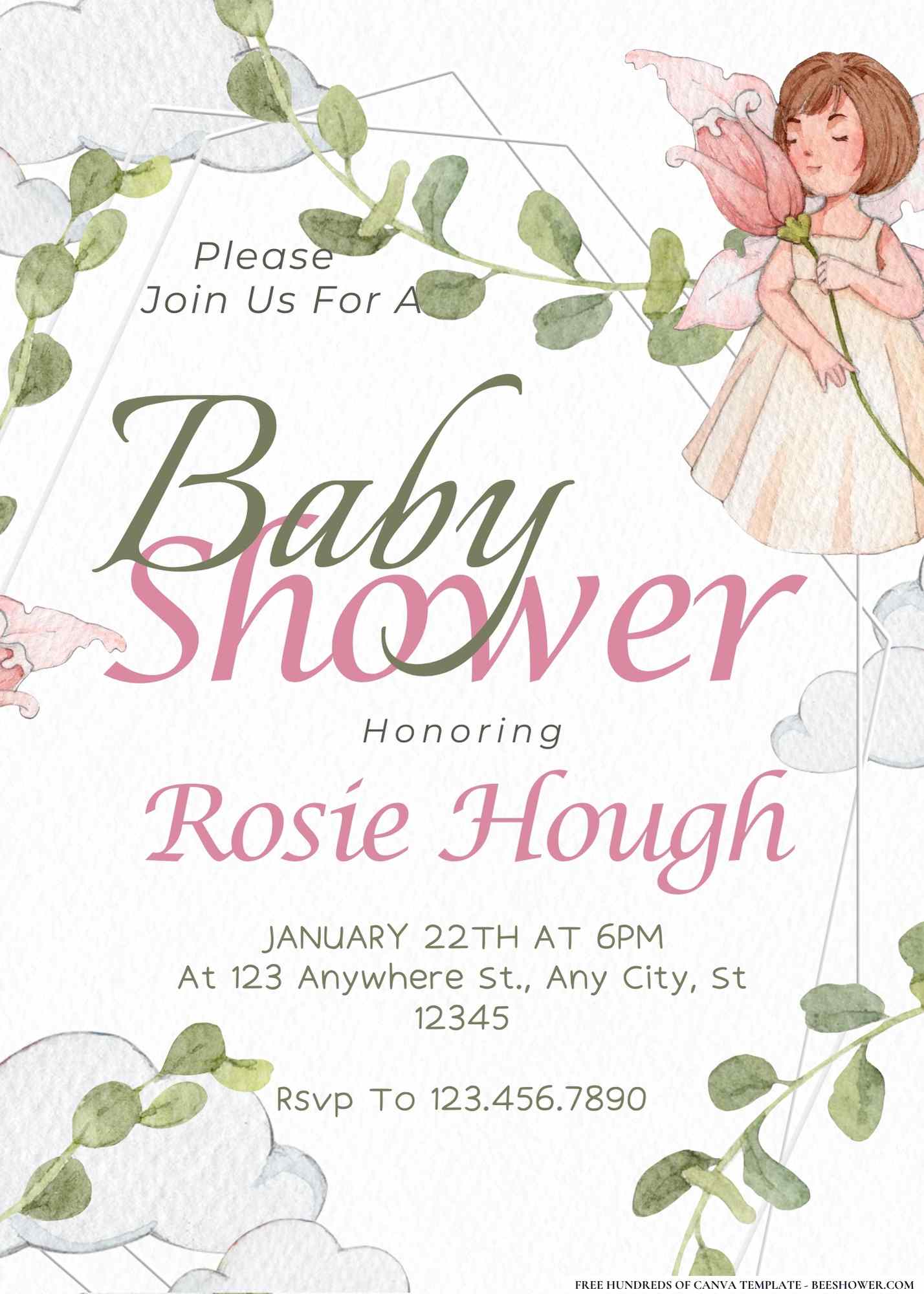 Floral Fairytale Baby Shower Invitation