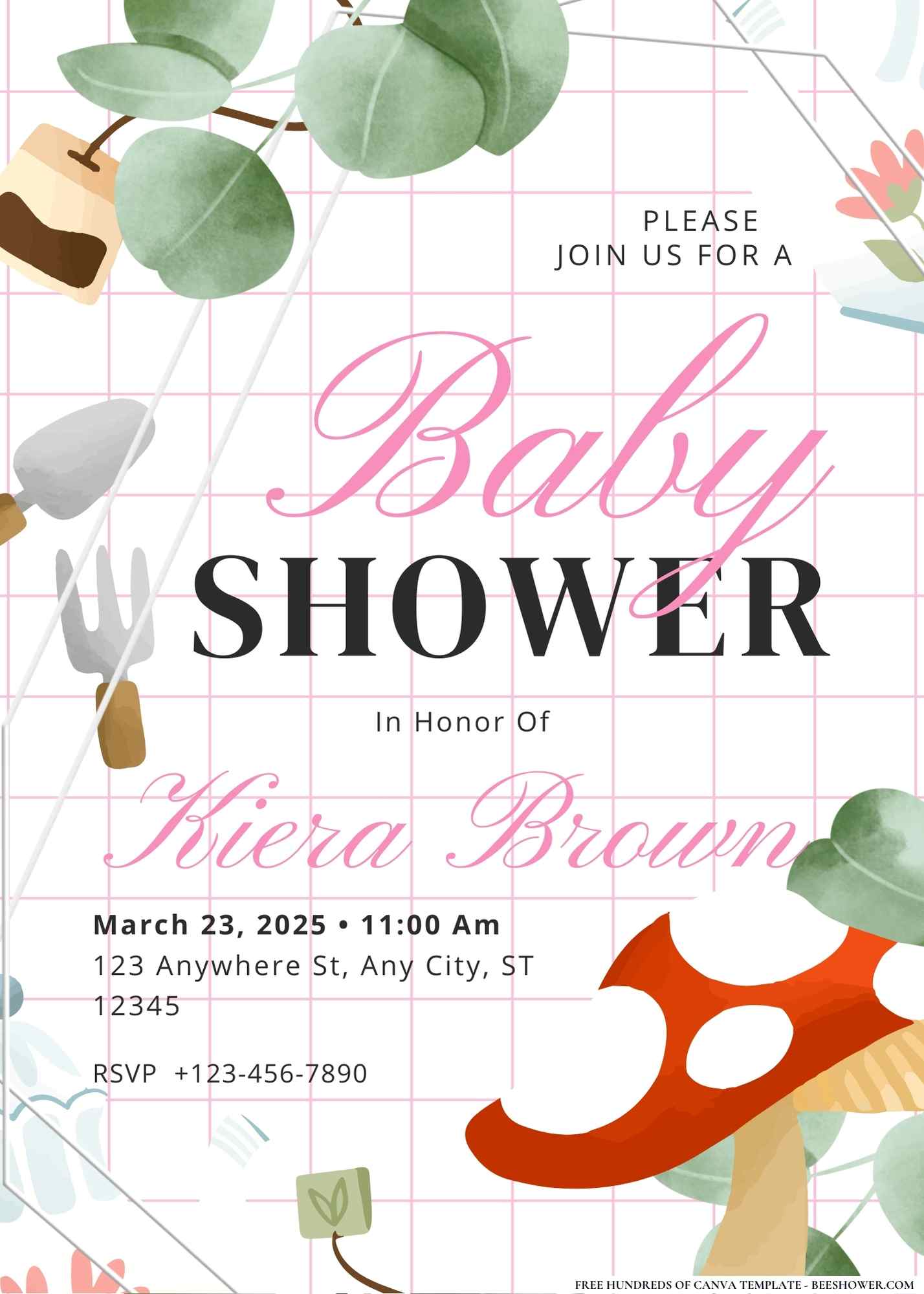 Garden Tea Party Baby Shower Invitation