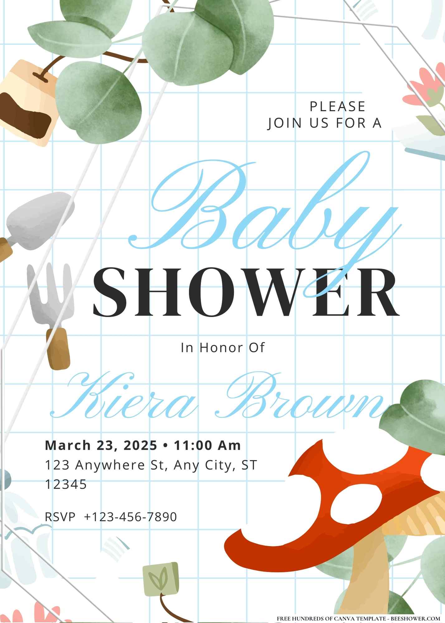 Garden Tea Party Baby Shower Invitation