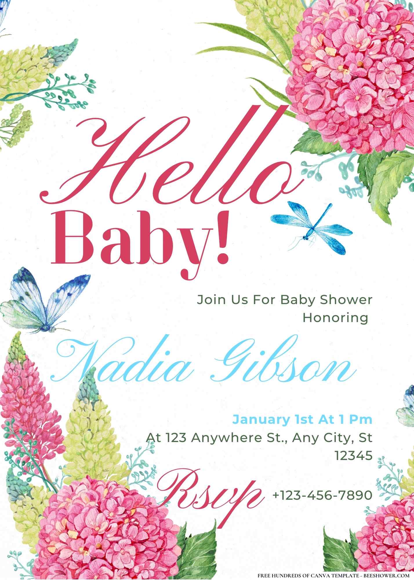 Hydrangea Haven Baby Shower Invitation