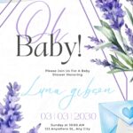 FREE-Lavender Love Letters of Joy-Baby Shower-Canva-Templates