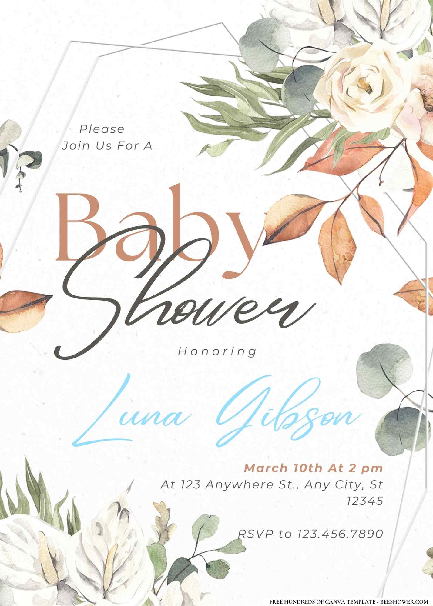 Petals and Pacifiers Baby Shower Invitation