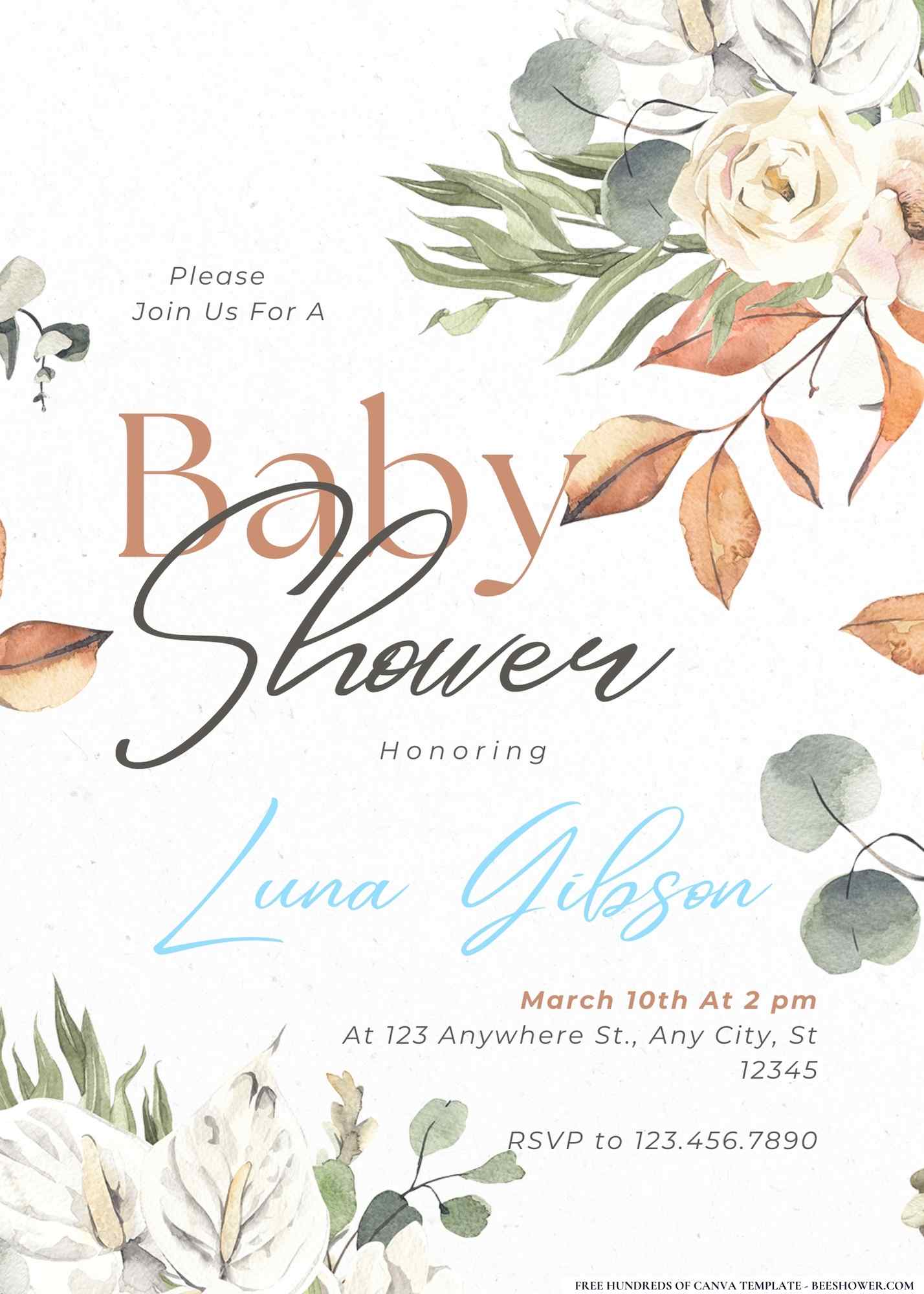 Petals and Pacifiers Baby Shower Invitation