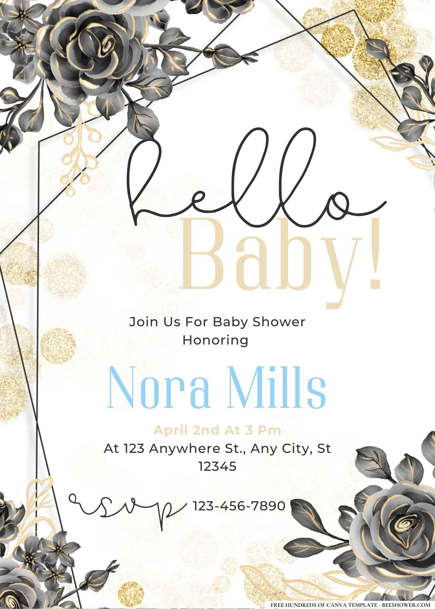 Rose Garden Reveal Baby Shower Invitation