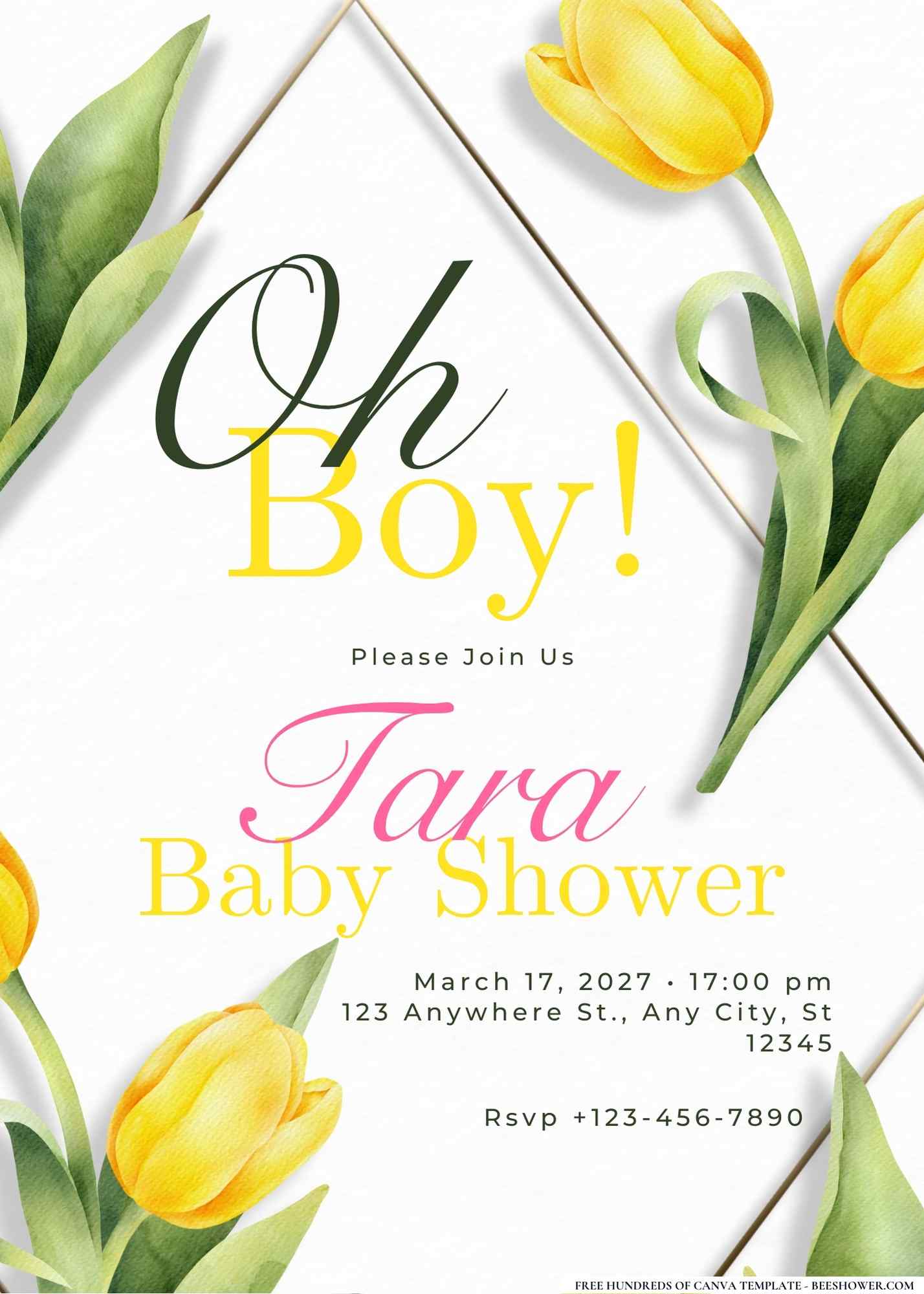 Tulip Time Baby Bash Baby Shower Invitation
