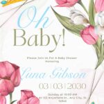 FREE-Tulips and Tiny Tiaras-Baby Shower-Canva-Templates