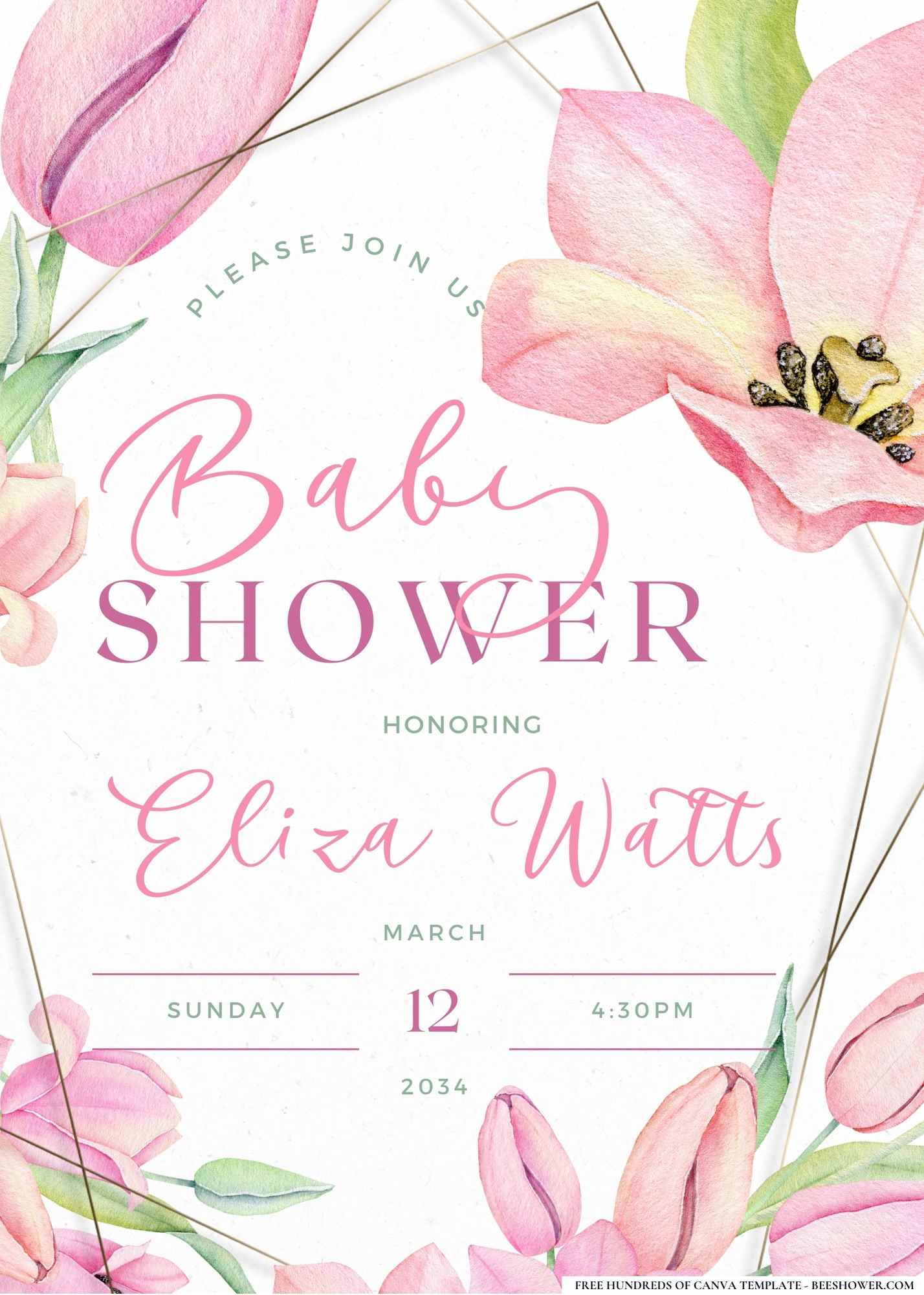 Tulips and Tiny Tots Baby Shower Invitation