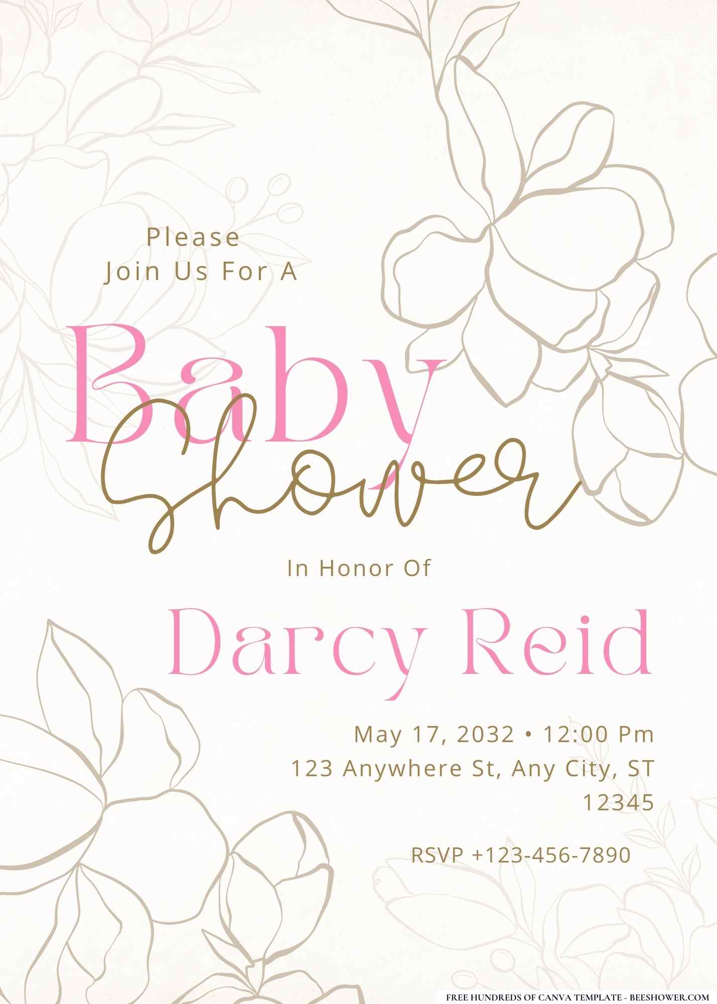 Vintage Floral Elegance Baby Shower Invitation