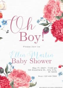 Whimsical Wildflower Baby Shower Invitation