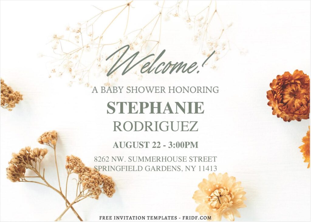 (Free Editable PDF) Budding Joy Floral Baby Shower Invitation Templates A