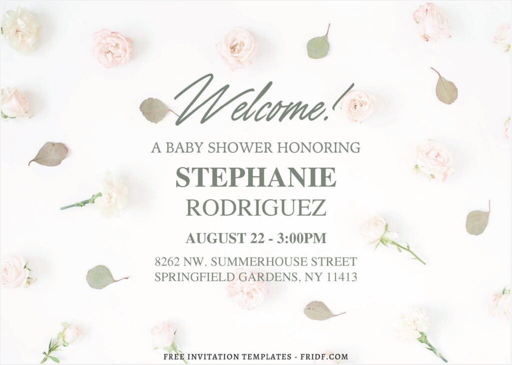 (Free Editable PDF) Budding Joy Floral Baby Shower Invitation Templates B
